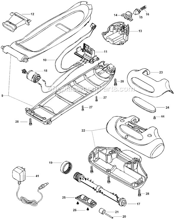 Page B Diagram and Parts List for CFV9600 Type 2 Black and Decker Utility Vacuum